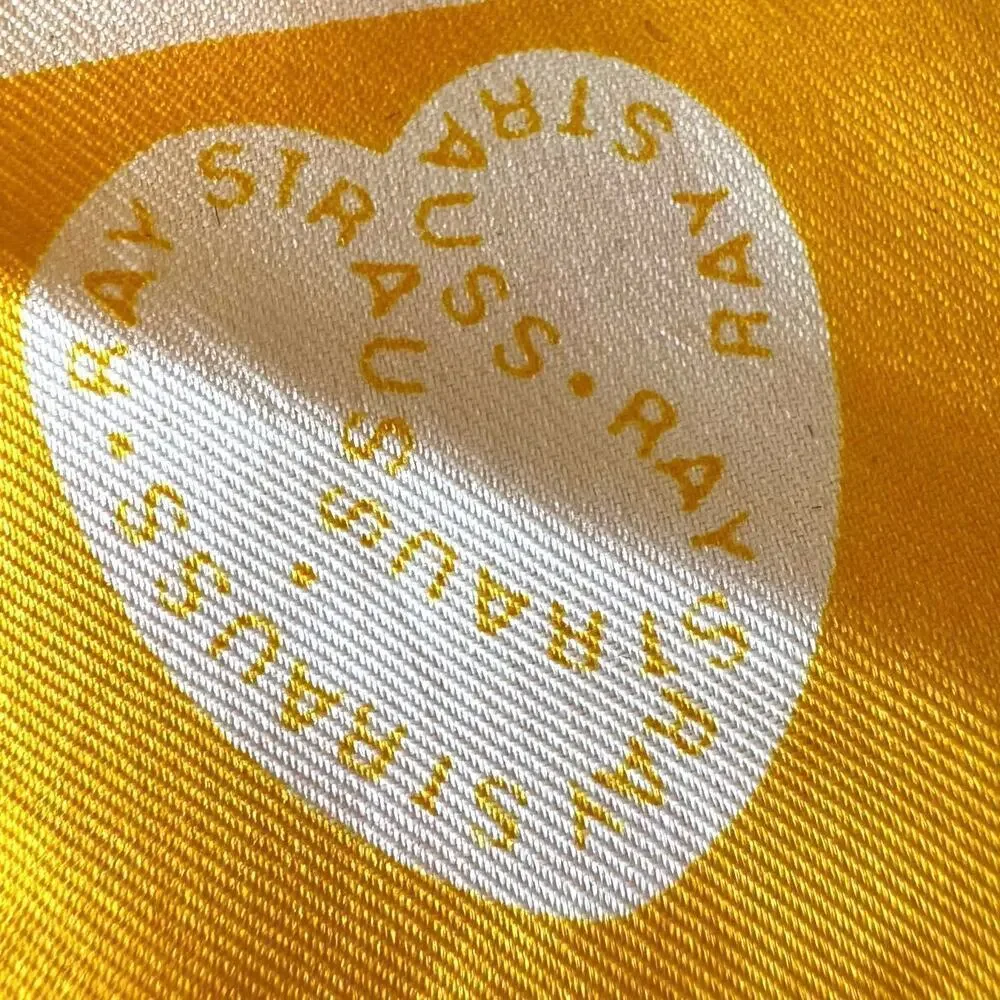 22” Square Bicycle Yellow & White Ray Strauss Unltd. Scarf 25% Silk & Japan VNTG
